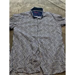 Men's Luchiana Viscanti Long Sleeve Shirt Size XL Button Down‎ Blue & White